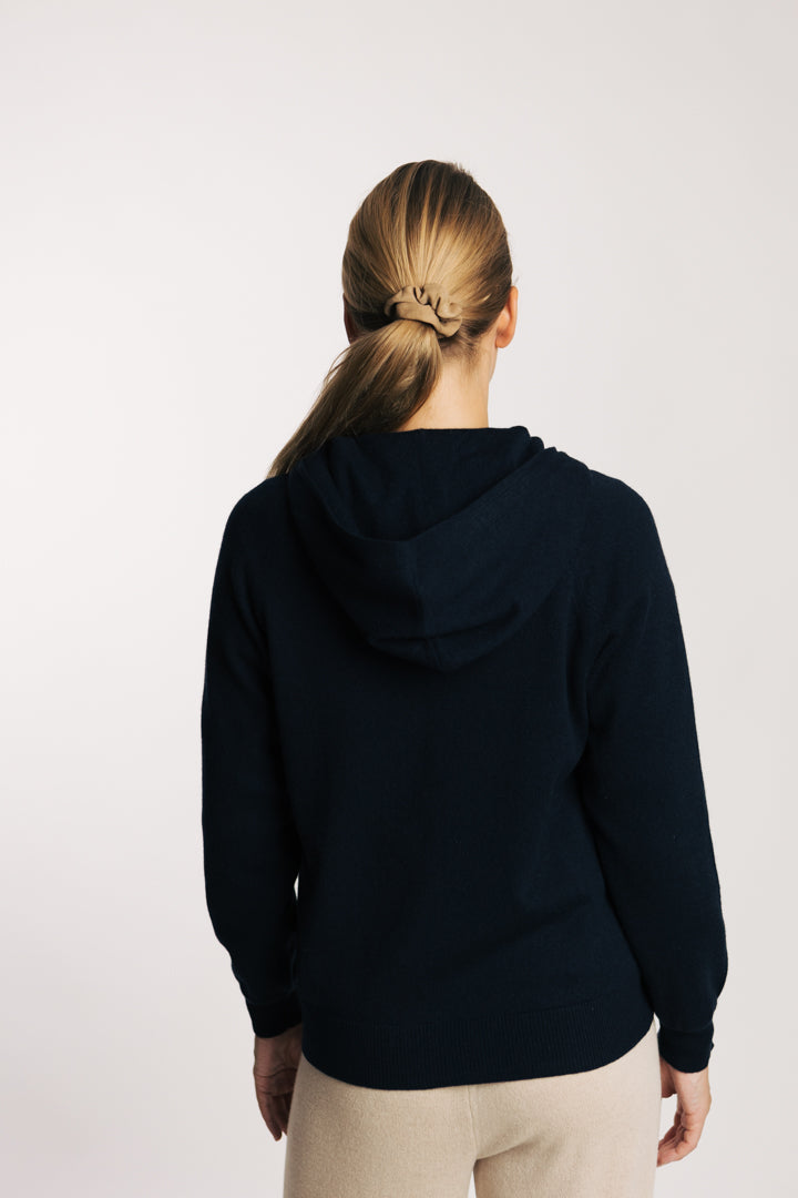 Felpa zip e cappuccio in puro cashmere - Altex Cashmere