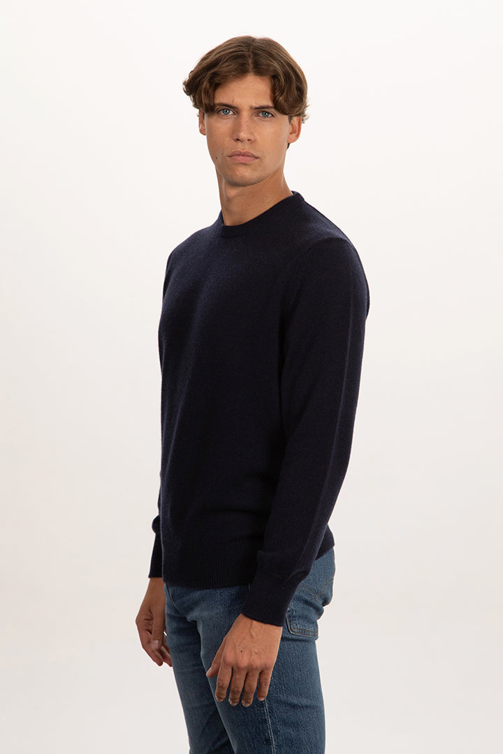 Maglione girocollo doppio filo in puro cashmere - Altex Cashmere