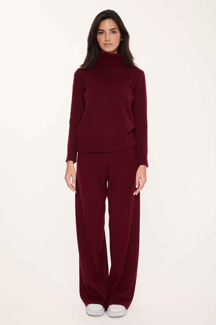 Pantalone a palazzo 100% Cashmere