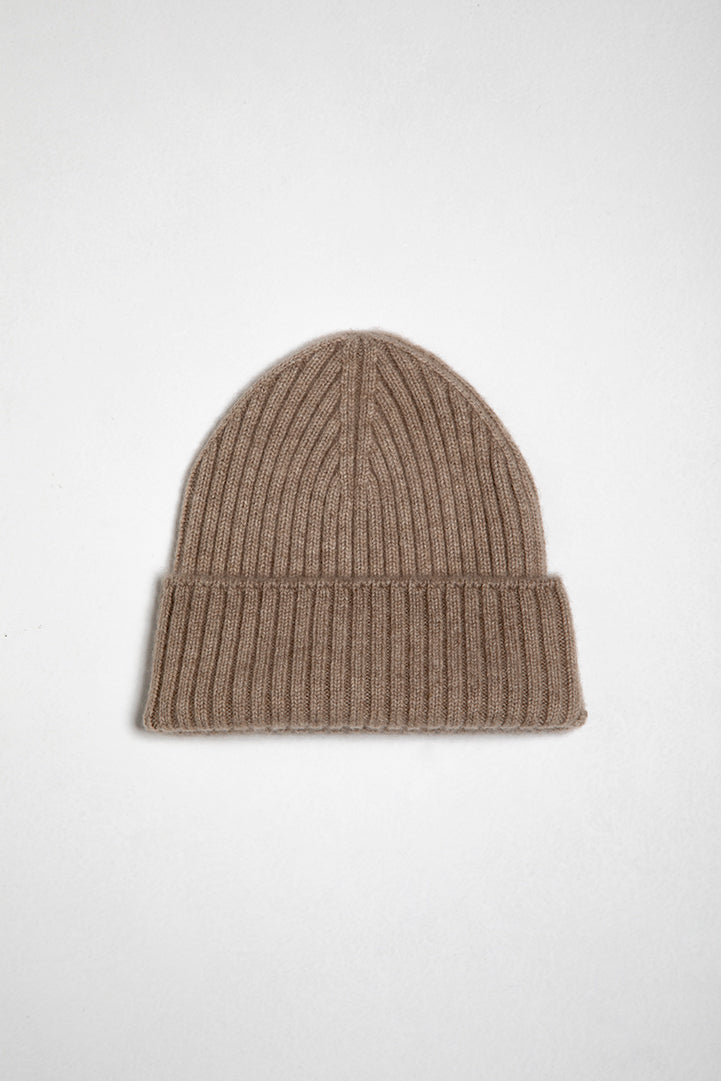 cappello a coste 100% cashmere colore beige