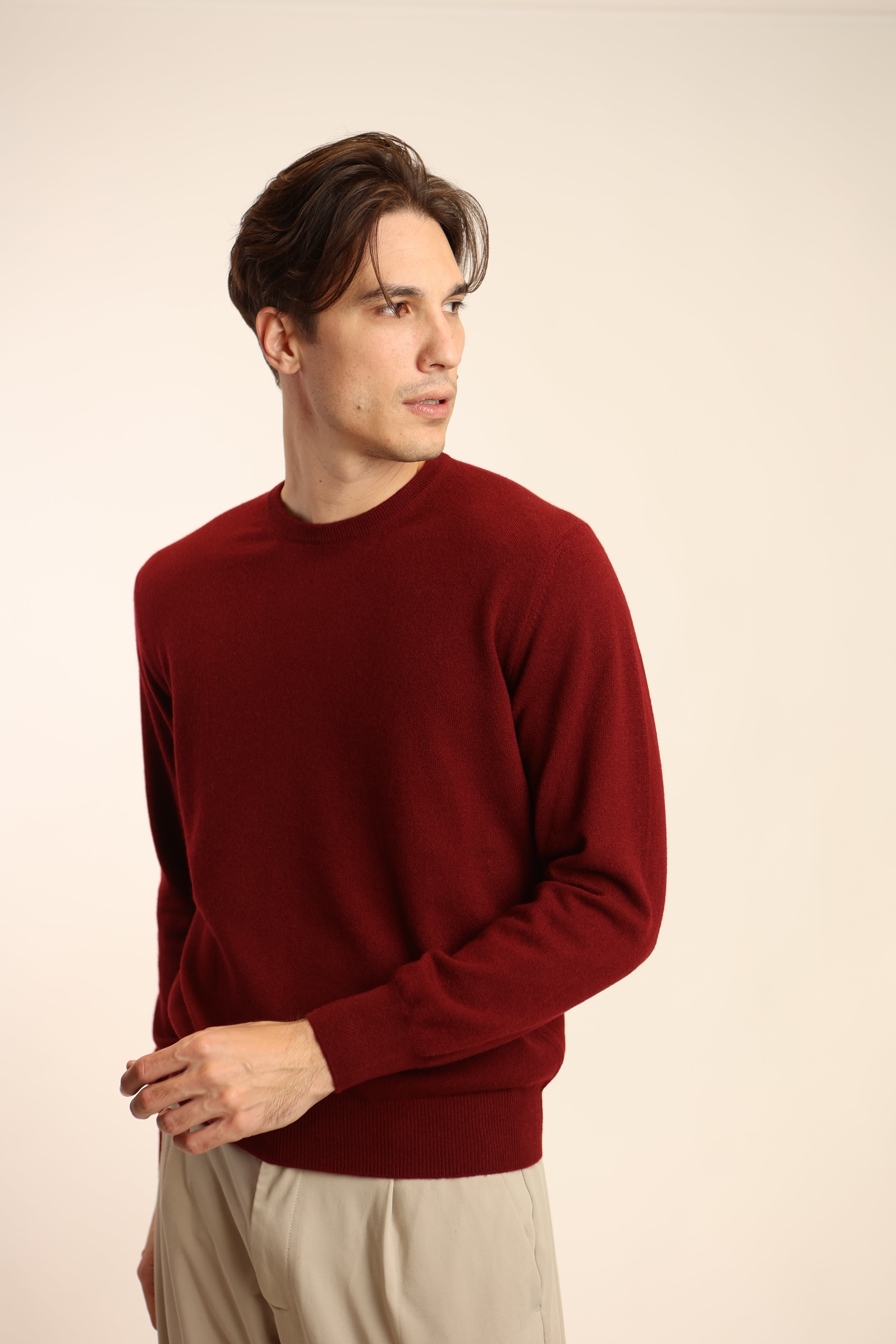 Maglia girocollo 1 filo in puro cashmere - Altex Cashmere