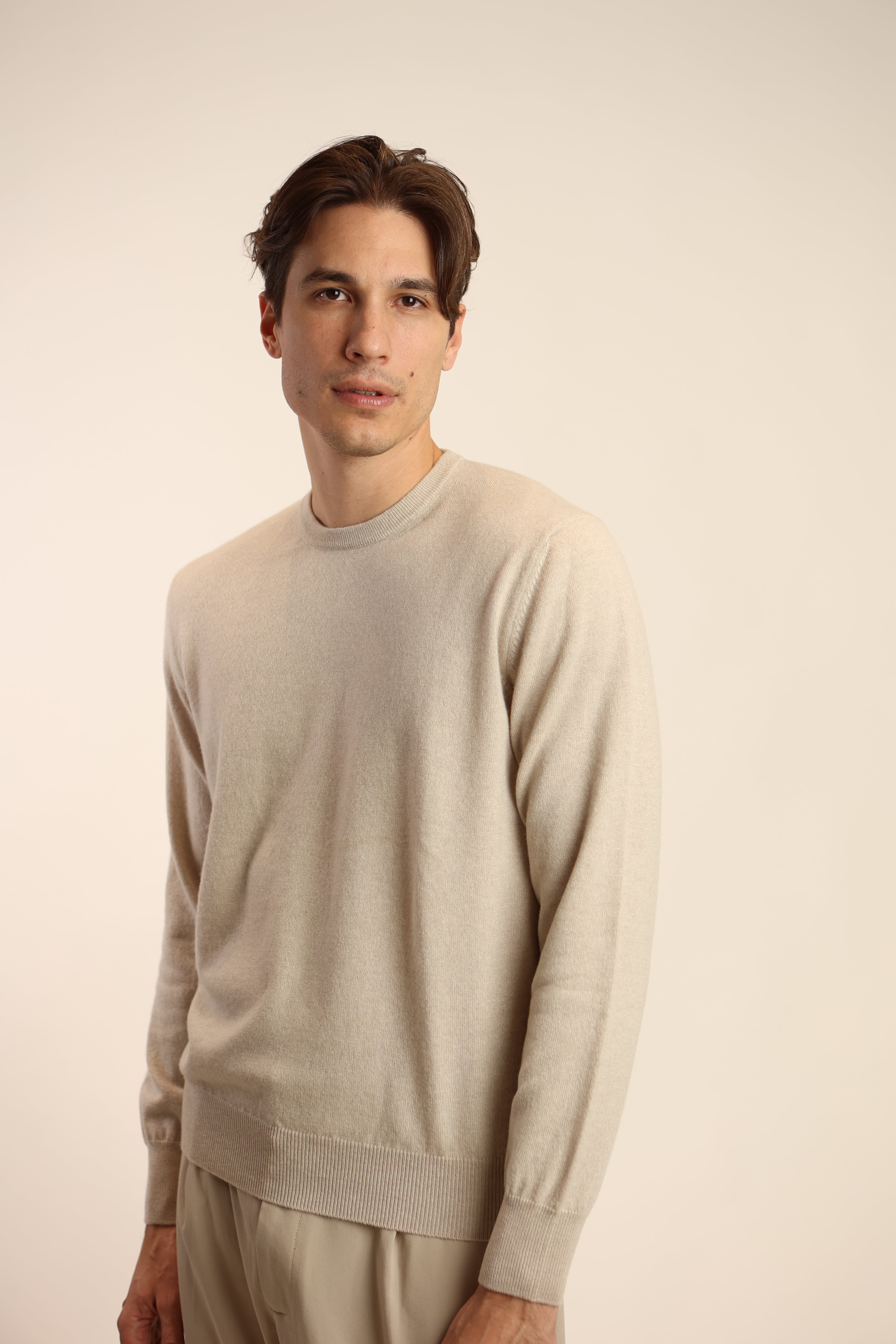 Maglia girocollo 1 filo in puro cashmere - Altex Cashmere