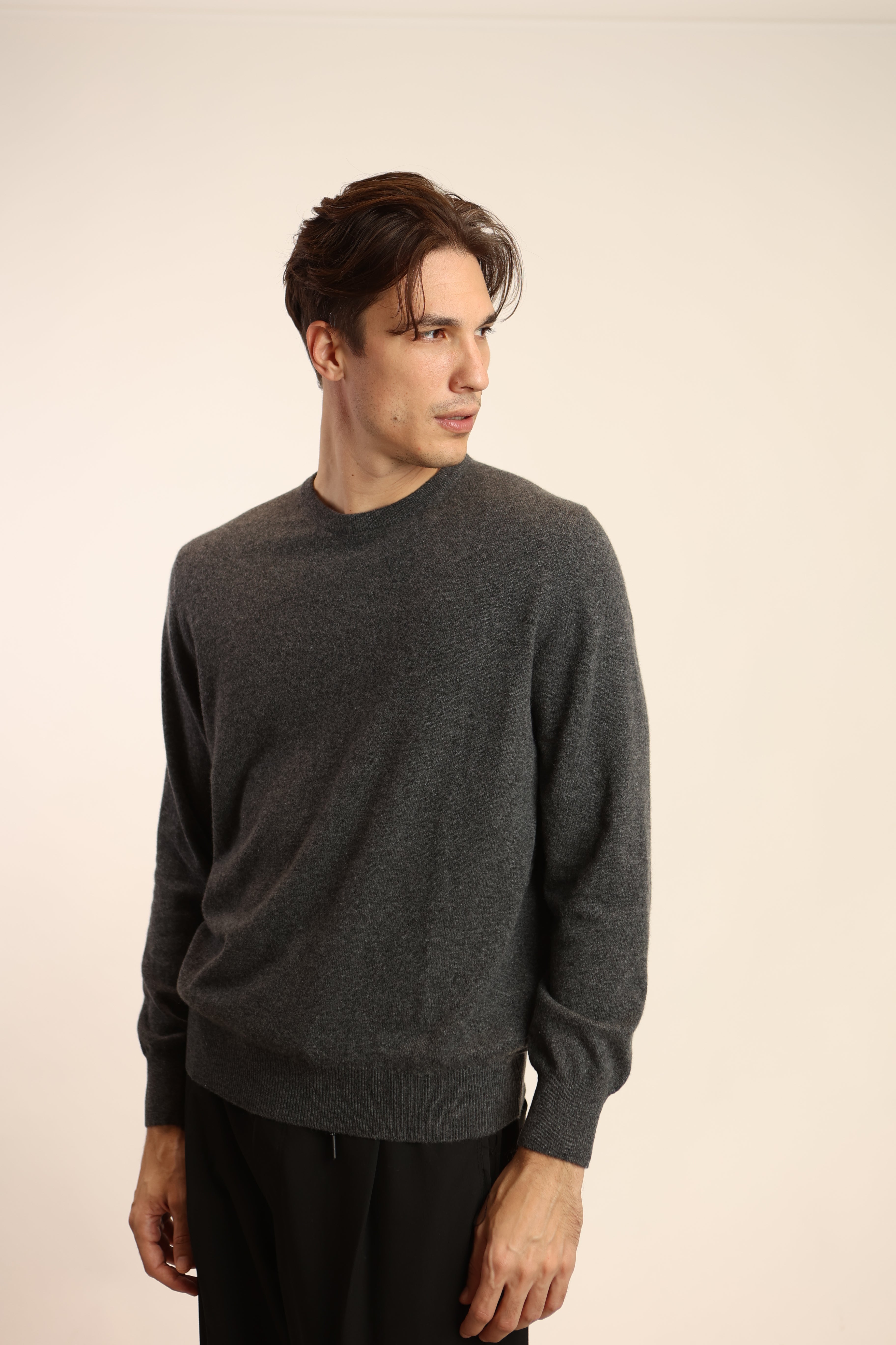 Maglia girocollo 1 filo in puro cashmere - Altex Cashmere
