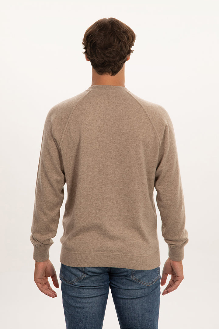 Girocollo taglio felpa 100% cashmere uomo retro.