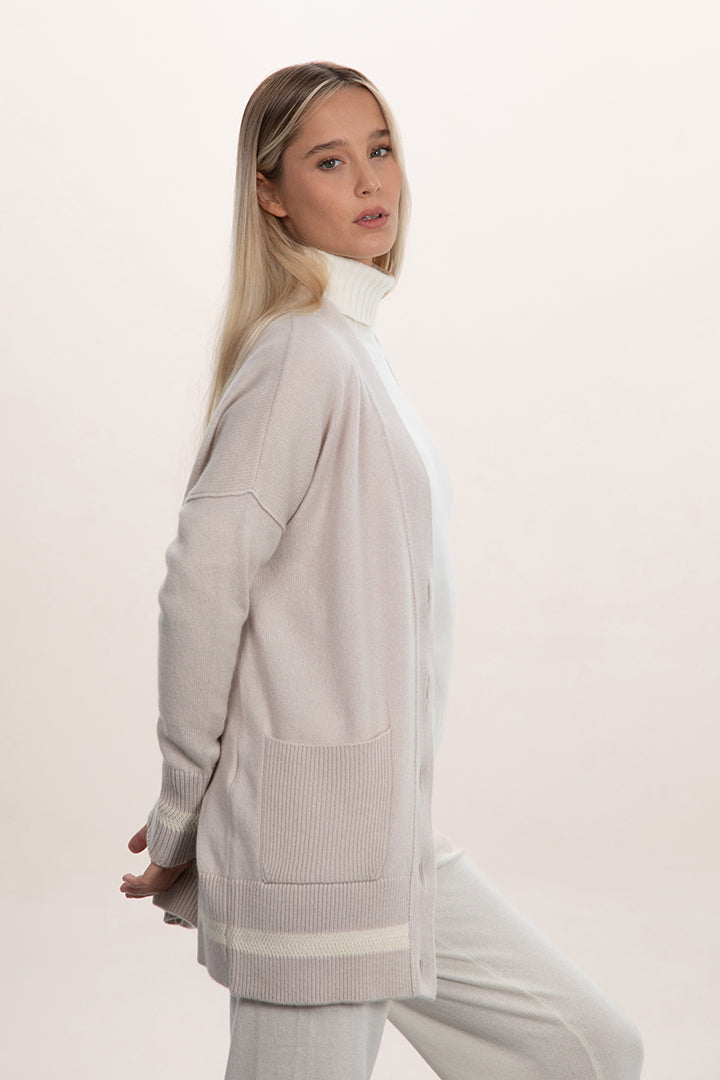 Cardigan lungo misto cashmere - Altex Cashmere