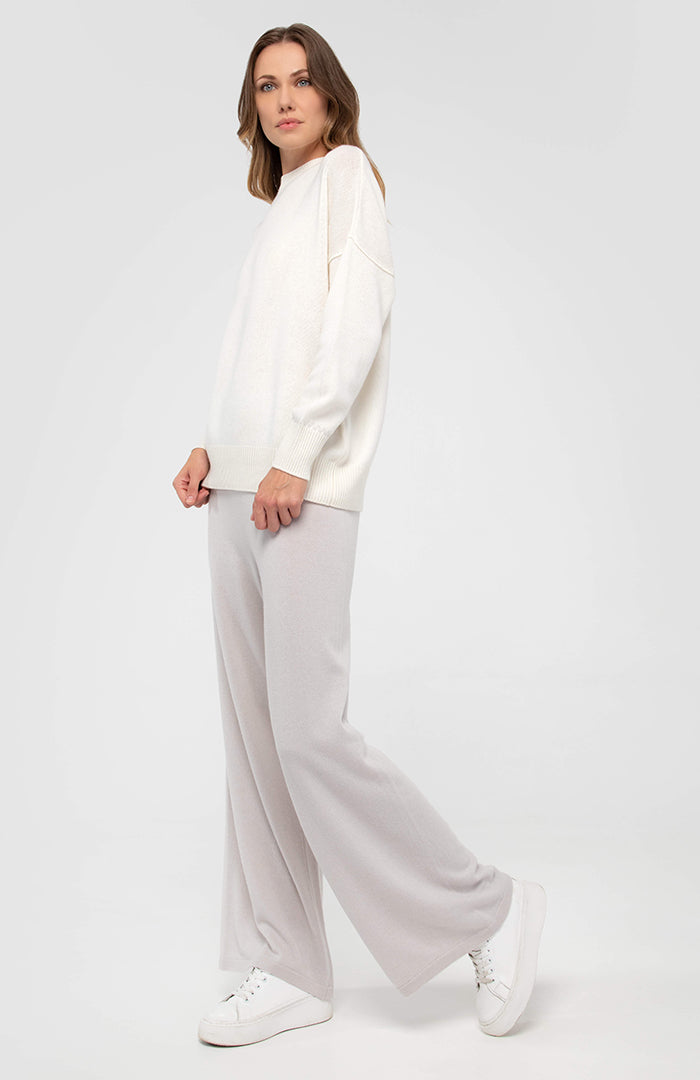 Pantalone a palazzo in cashmere da donna.